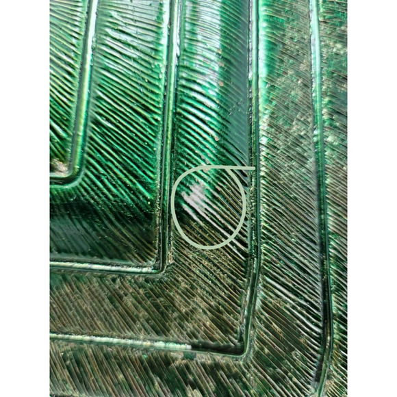 Vintage Mid Century Decorative Reverse Painted Metallic Gold/Green Plate - Picture 10 of 11